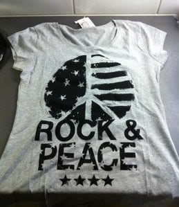 T-shirt med tryck, Rock & Peace