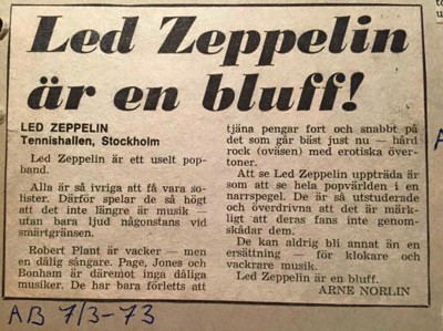 Fotografi av artikel om Led Zeppelin